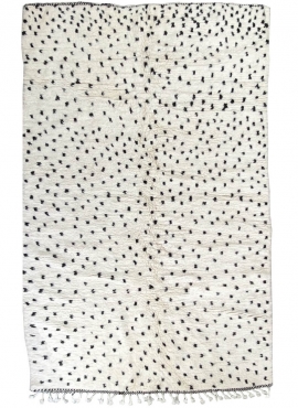 Berber carpet Rug Beni Ouarain Ghouri 160x255 cm White and Black (Handmade, Wool, Morocco) Tunisian margoum rug from the city of
