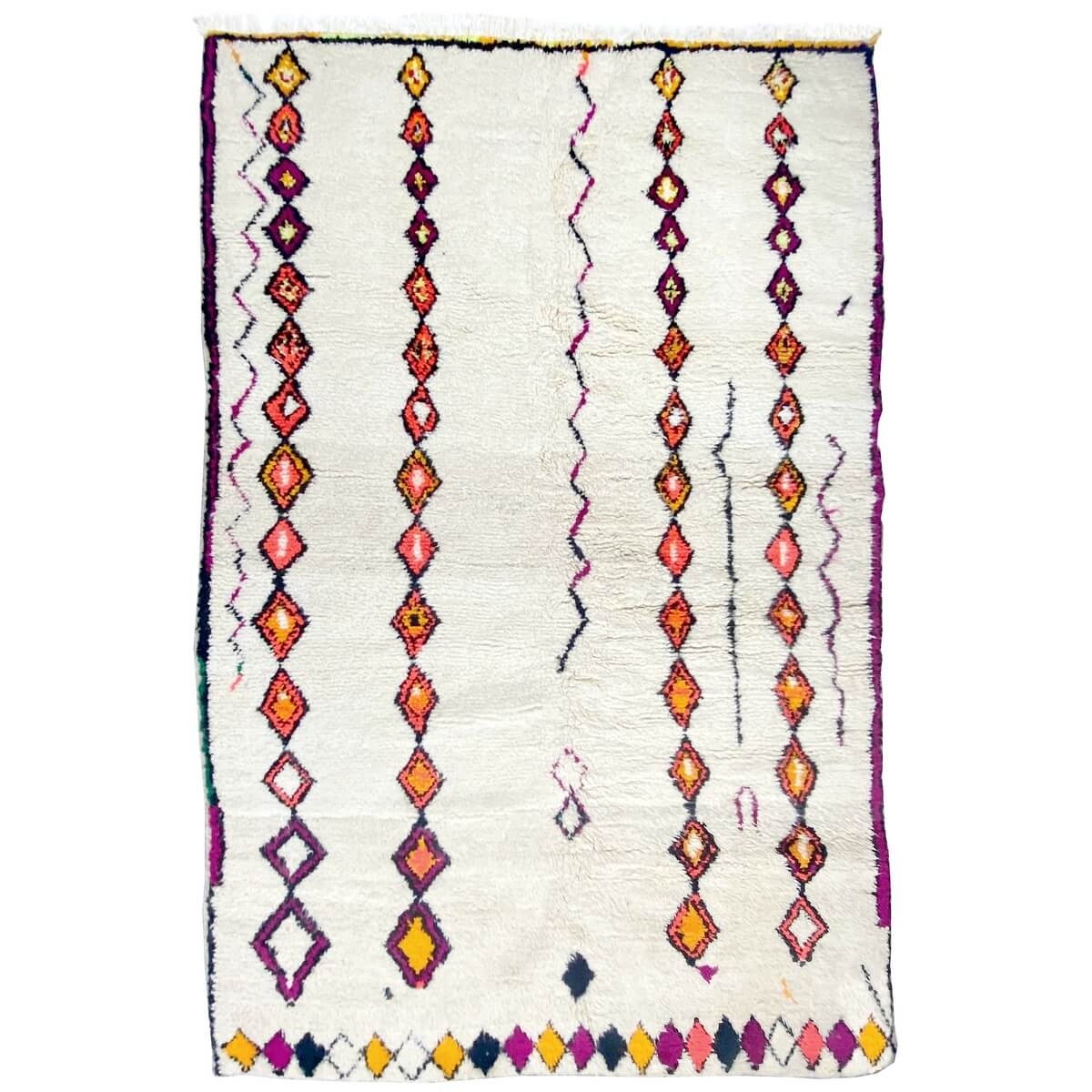 Berber carpet Rug Azilal Irwa 175x250 cm White/Multicolored (Handmade, Wool, Morocco) Tunisian margoum rug from the city of Kair