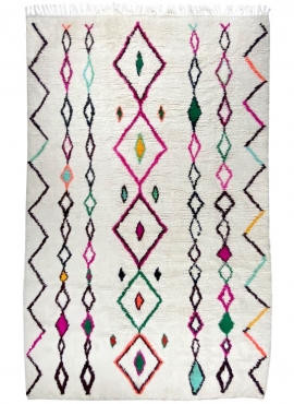 Berber carpet Rug Azilal Irden 210x285 cm White/Multicolored (Handmade, Wool, Morocco) Tunisian margoum rug from the city of Kai