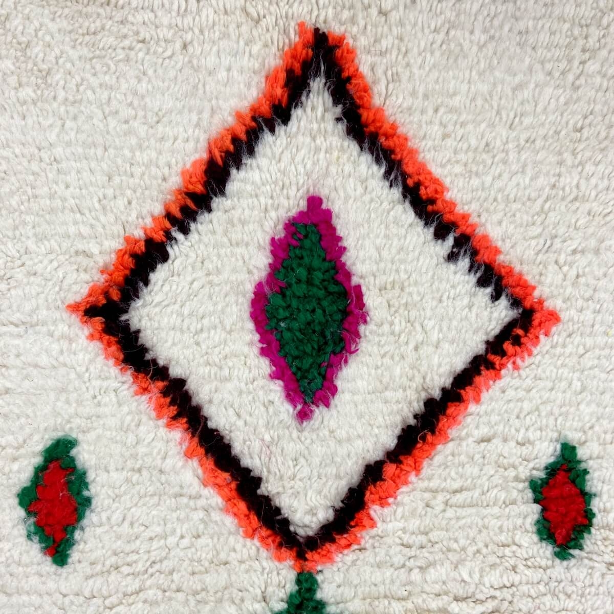 Berber Teppich tapis-azilal-Irden 210x285 cm Weiß/Mehrfarbig  (Handgefertigt, Wolle, Marokko) Tunesischer Margoum-Teppich aus de