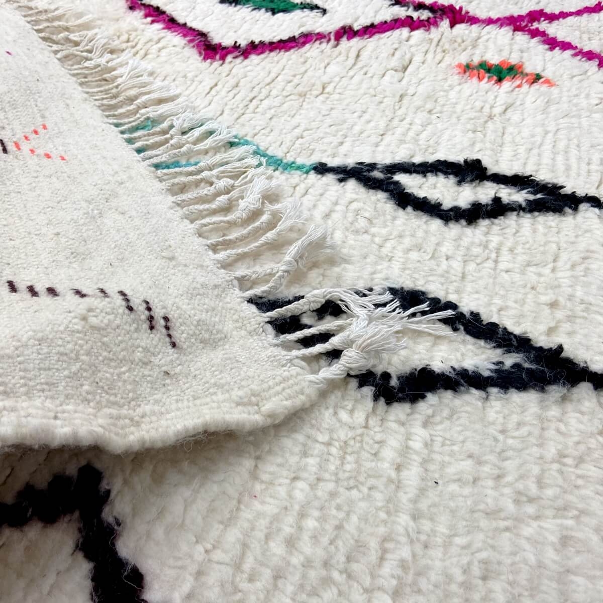 Berber Teppich tapis-azilal-Irden 210x285 cm Weiß/Mehrfarbig  (Handgefertigt, Wolle, Marokko) Tunesischer Margoum-Teppich aus de
