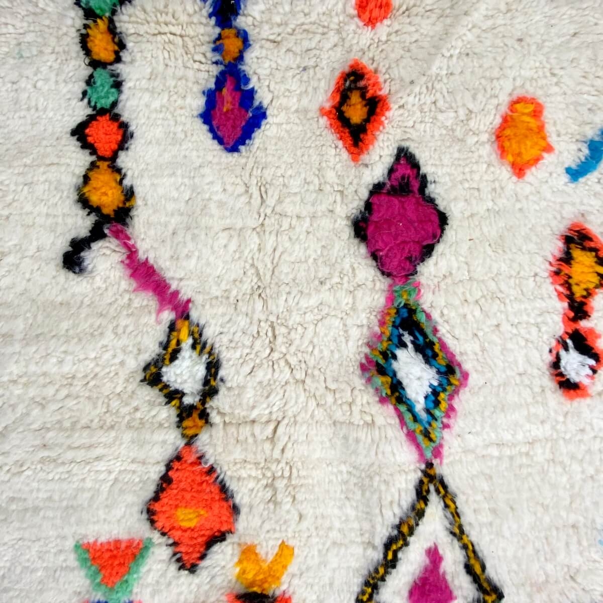 Berber tapijt Tapijt Azilal Athas 120x150 cm Wit/Veelkleurig (Handgeweven, Wol, Marokko) Tunesisch Margoum Tapijt uit de stad Ka