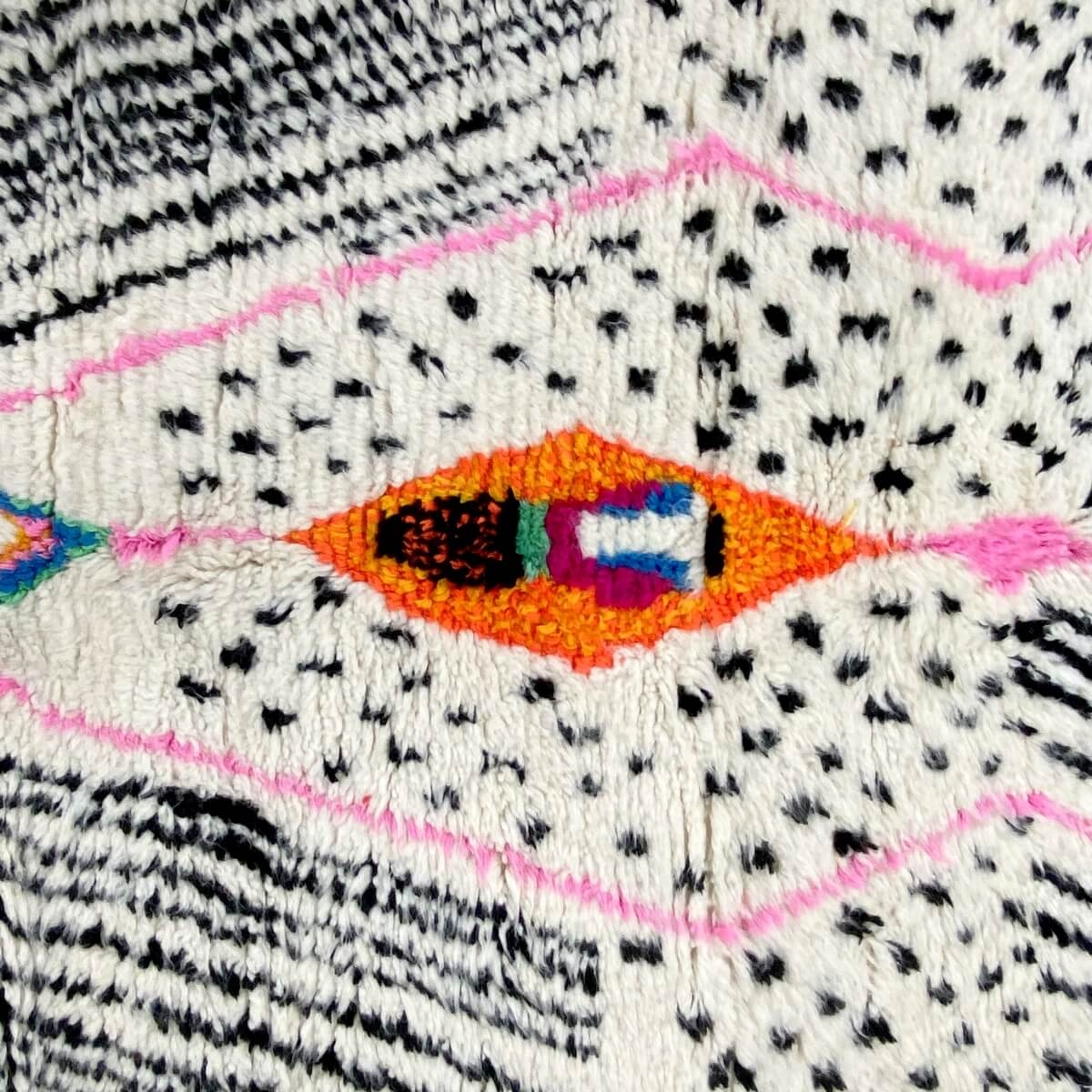 Alfombra bereber Alfombra Azilal Licoube 154x245 cm Blanco/Multicolor  (Hecho a mano, Lana, Marruecos) Alfombra margoum tunecina