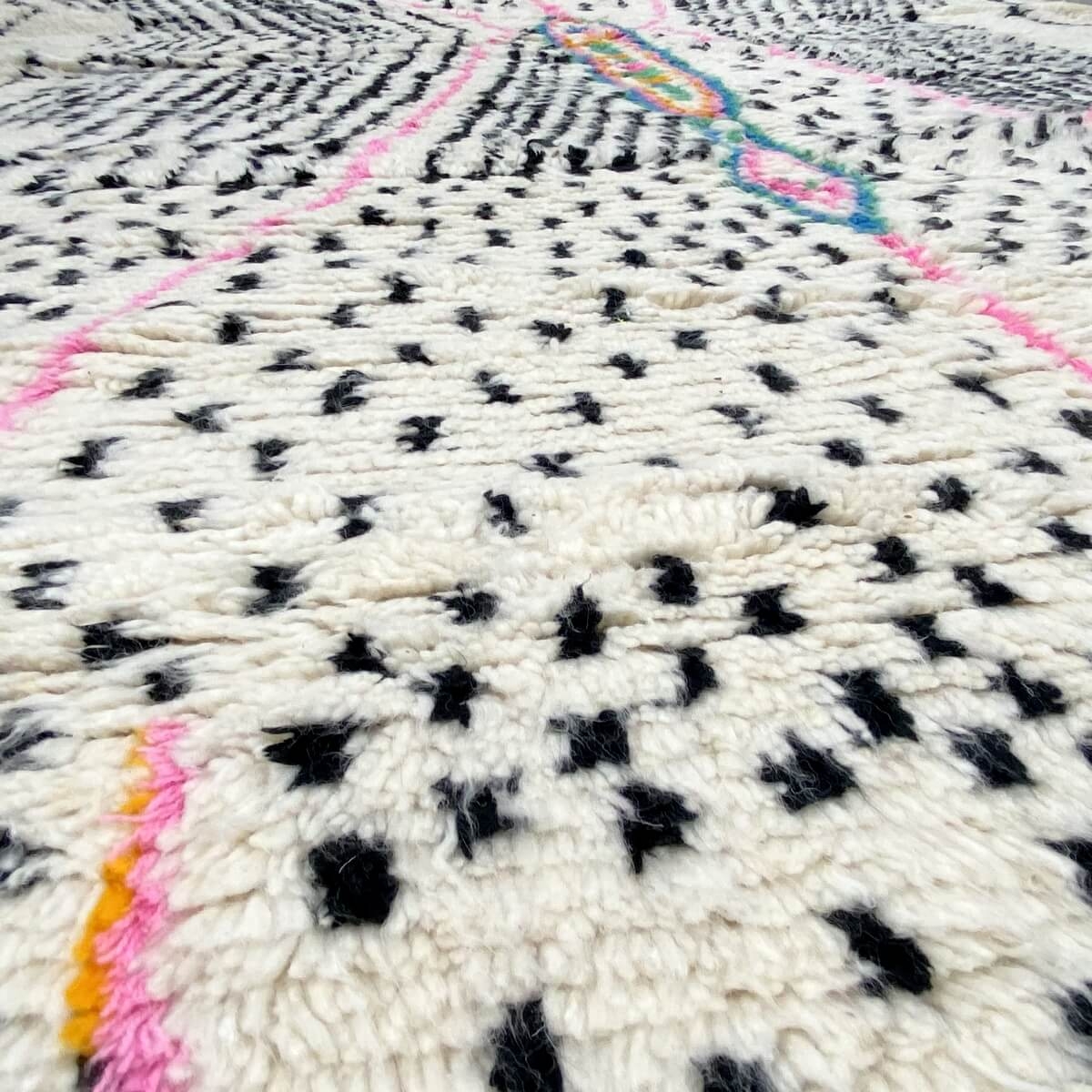 Alfombra bereber Alfombra Azilal Licoube 154x245 cm Blanco/Multicolor  (Hecho a mano, Lana, Marruecos) Alfombra margoum tunecina