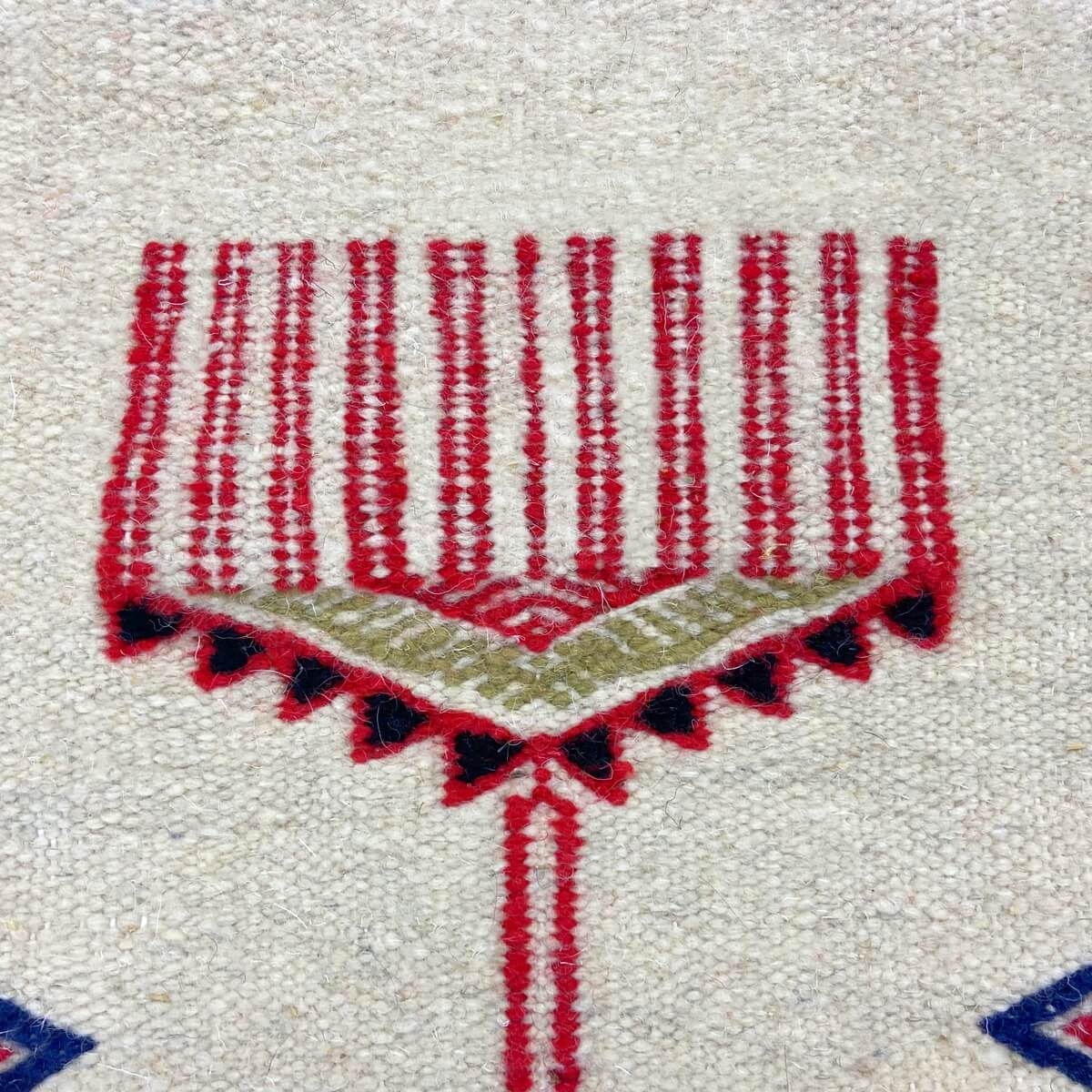 Tapete berbere Tapete Kilim Chadi 110x210 Branco/Preto/Vermelho (Tecidos à mão, Lã) Tapete tunisiano kilim, estilo marroquino. T