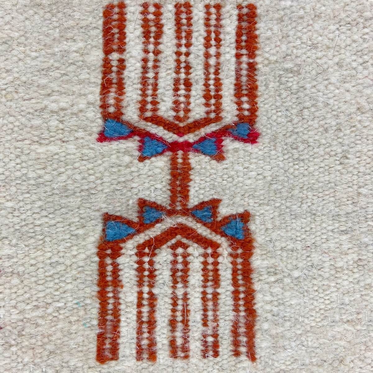 Tapis berbère Tapis Kilim Chadi 110x210 Blanc/Noir/Rouge (Tissé main, Laine) Tapis kilim tunisien style tapis marocain. Tapis re