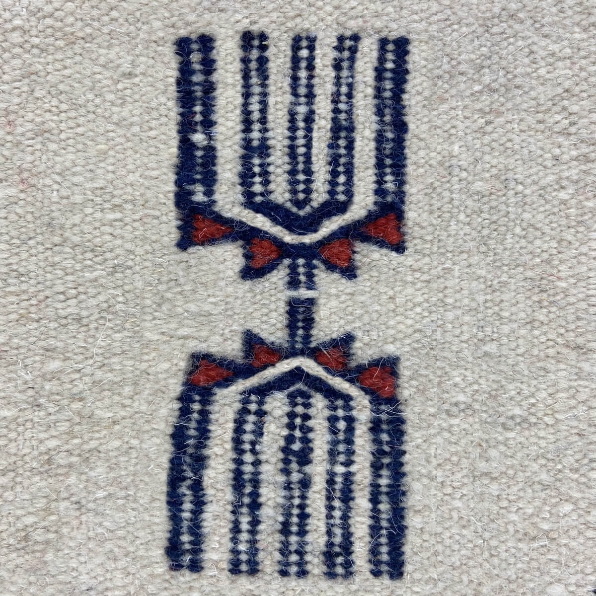 Berber carpet Rug Kilim Chadi 110x210 White/Black/Red (Handmade, Wool) Tunisian Rug Kilim style Moroccan rug. Rectangular carpet