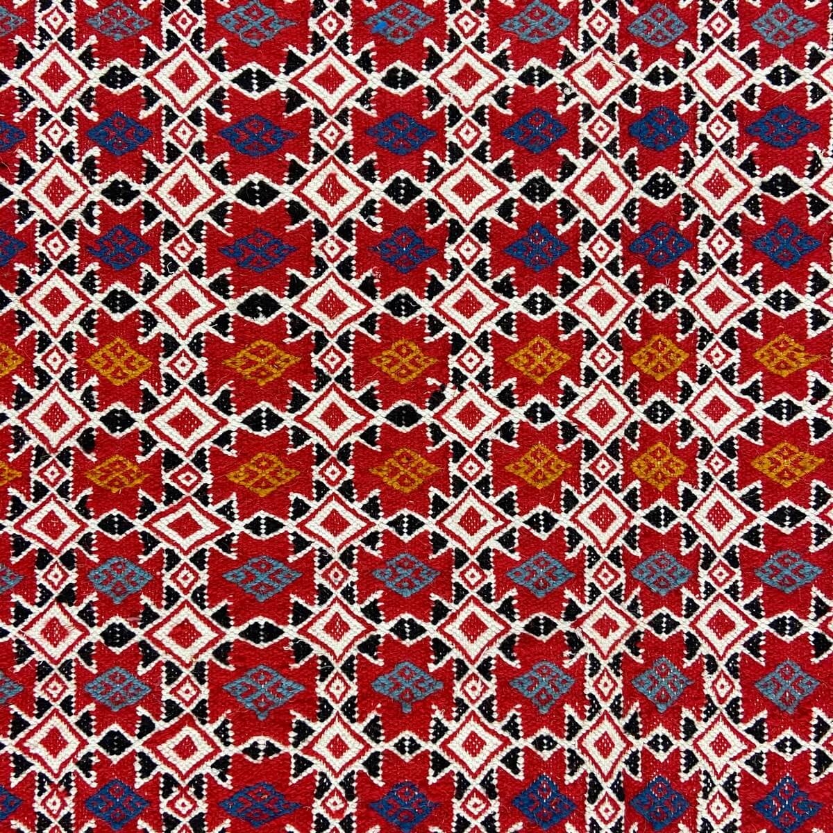 Berber carpet Rug Kilim Temellet 145x260 cm Red/Multicolour (Handmade, Wool) Tunisian Rug Kilim style Moroccan rug. Rectangular 