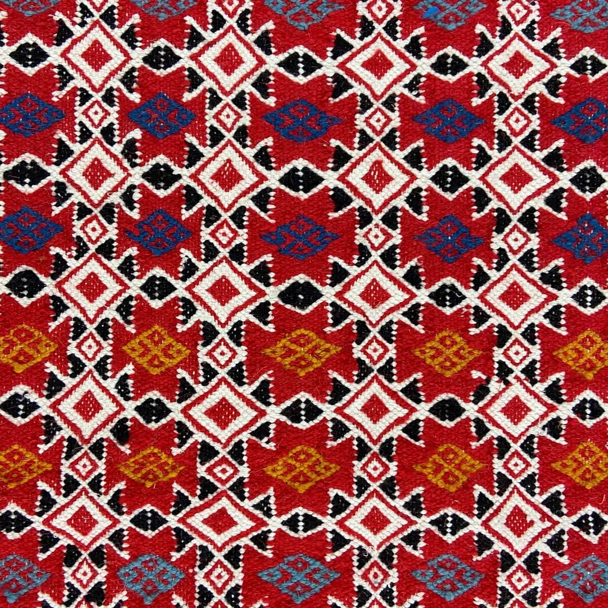 Berber carpet Rug Kilim Temellet 145x260 cm Red/Multicolour (Handmade, Wool) Tunisian Rug Kilim style Moroccan rug. Rectangular 