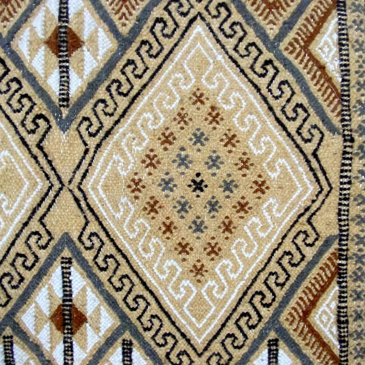 Tapete berbere Tapete Margoum Thoumlilt 120x200 Bege/Marrom (Artesanal, Lã) Tapete Margoum tunisino da cidade de Kairouan. Tapet