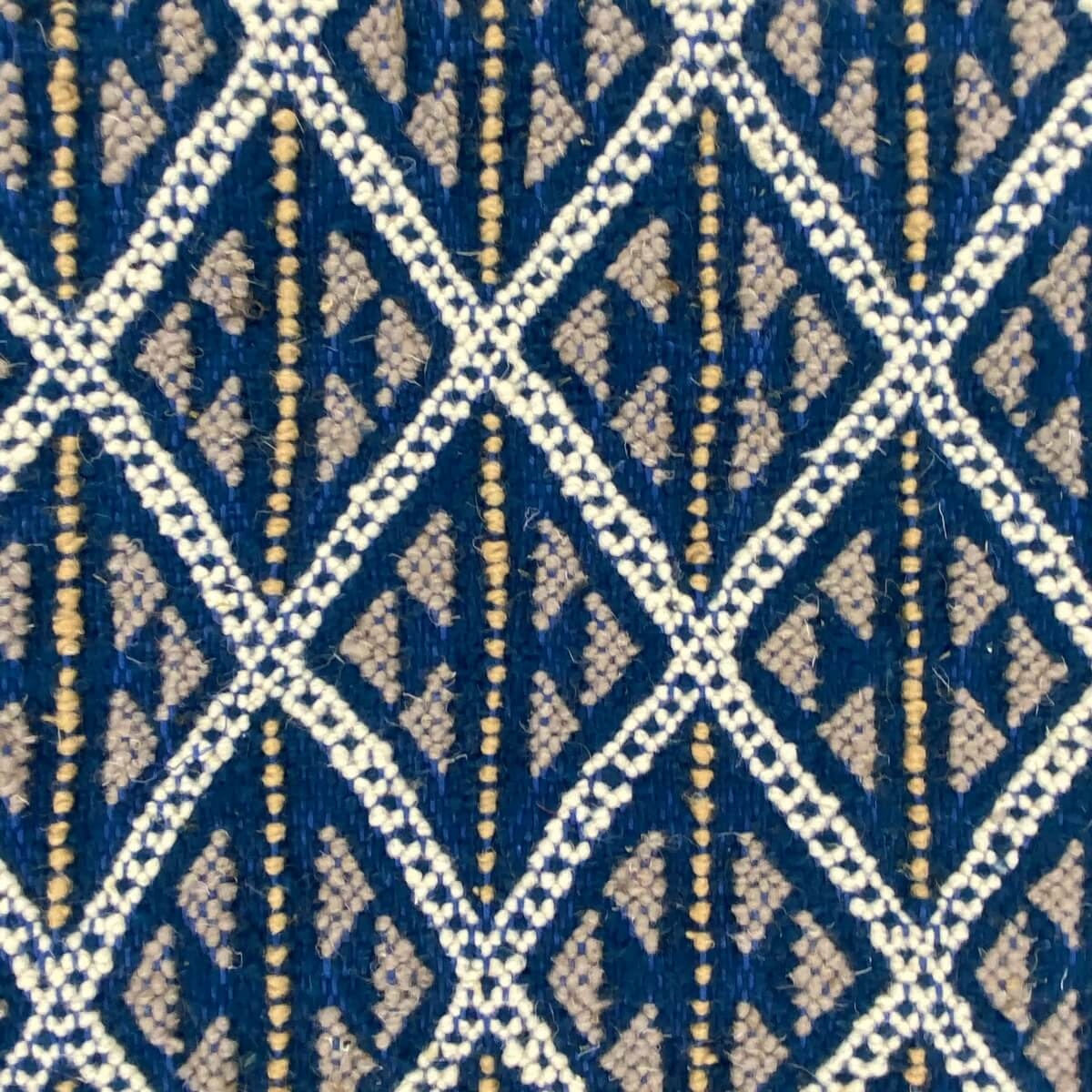 Alfombra bereber Alfombra Margoum Zik 110x180 Azul (Hecho a mano, Lana, Túnez) Alfombra margoum tunecina de la ciudad de Kairoua
