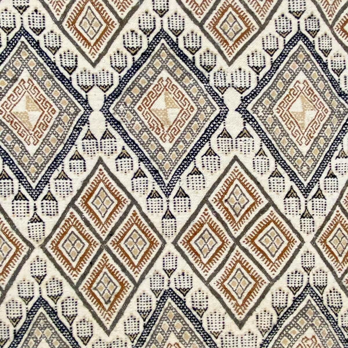 tappeto berbero Tappeto Margoum Damdakul 115x190 Bianco/Beige (Fatto a mano, Lana, Tunisia) Tappeto margoum tunisino della città