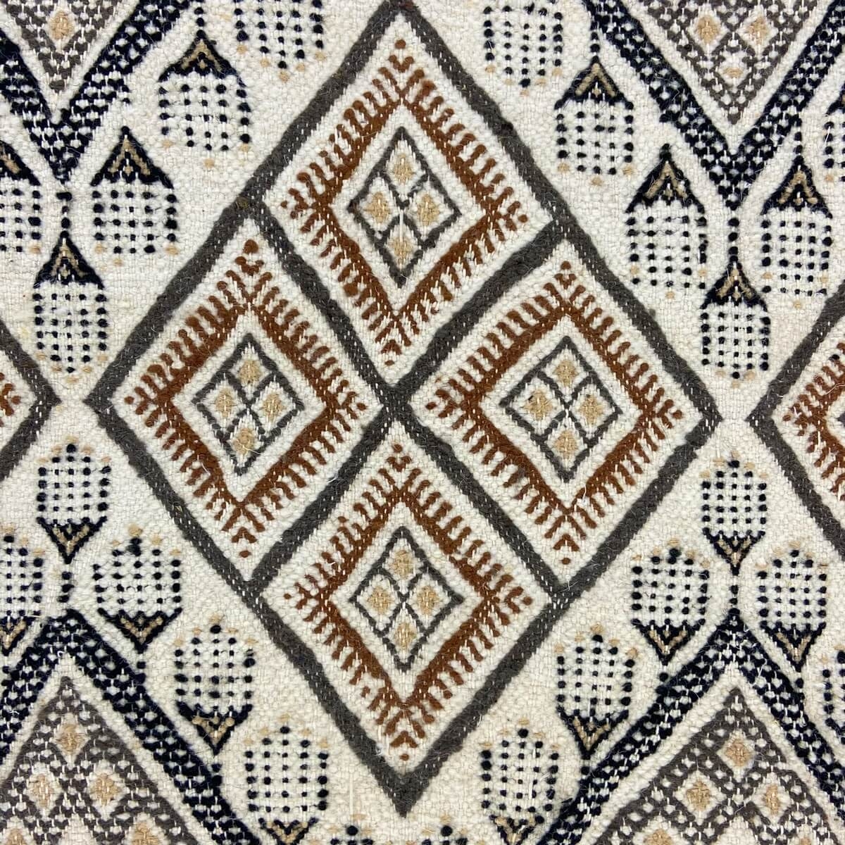 tappeto berbero Tappeto Margoum Damdakul 115x190 Bianco/Beige (Fatto a mano, Lana, Tunisia) Tappeto margoum tunisino della città