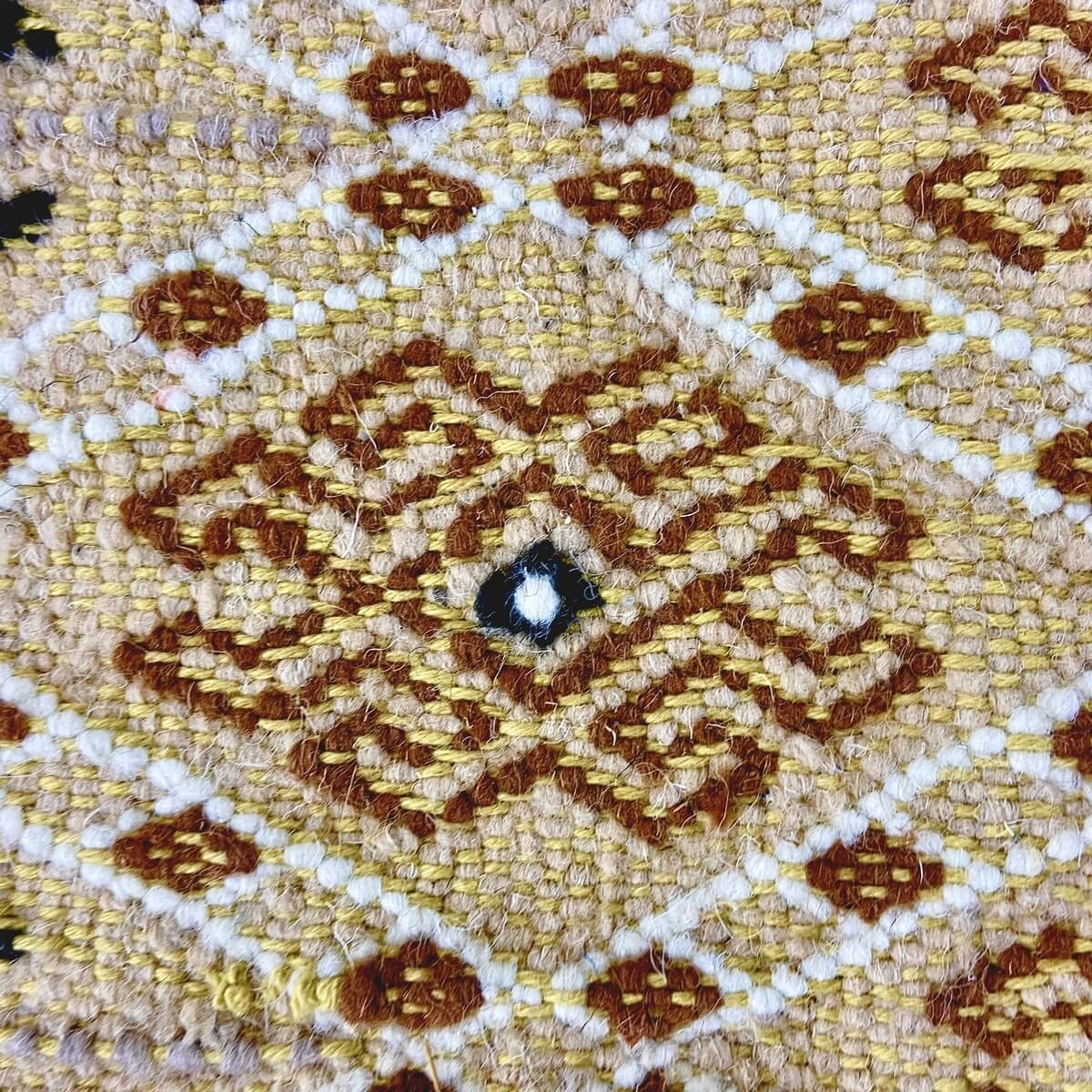 Berber Teppich Teppich Margoum Baghrir 120x200 Beige (Handgefertigt, Wolle, Tunesien) Tunesischer Margoum-Teppich aus der Stadt 