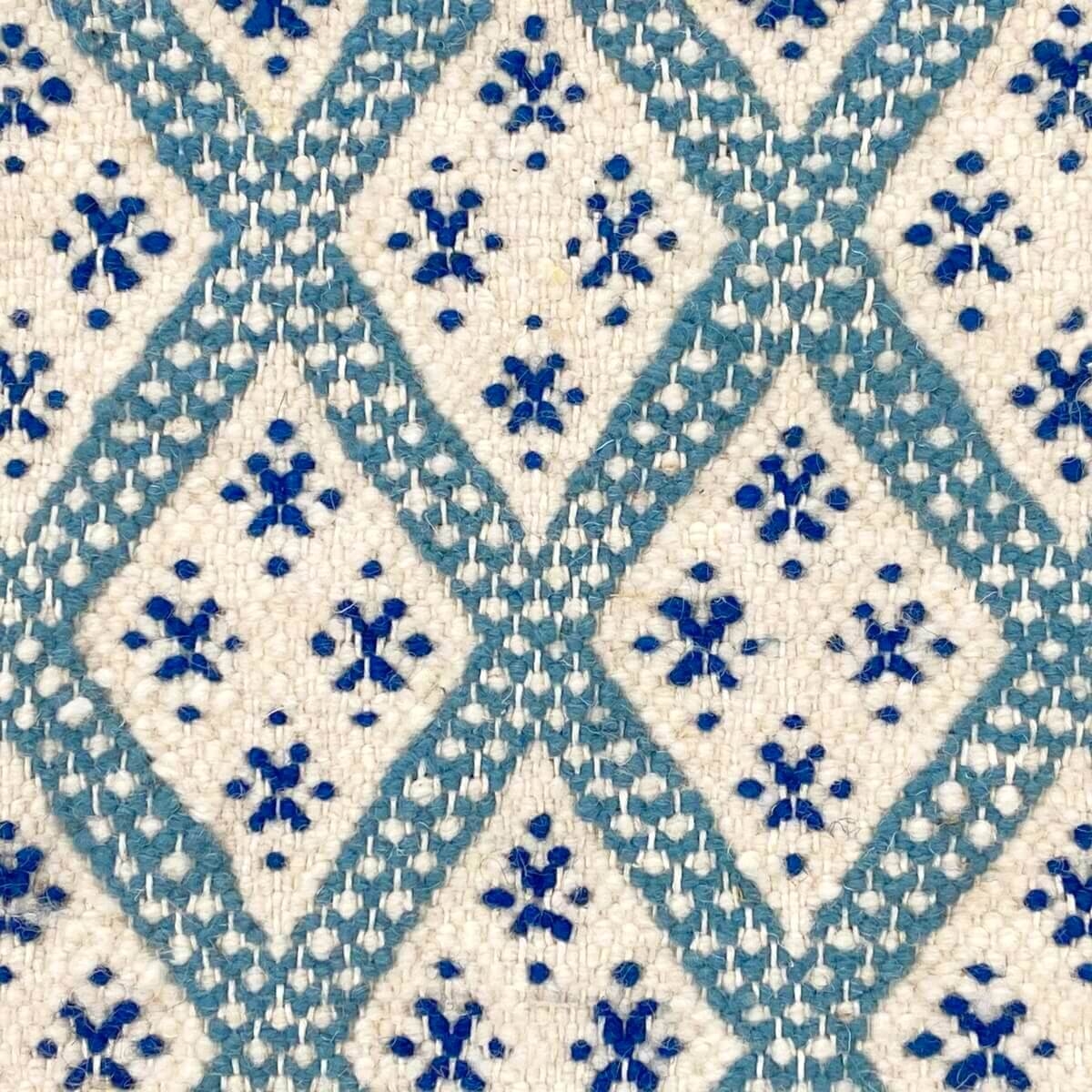 Berber tapijt Tapijt Margoum Ibarkou 155x250 Blauw/Wit (Handgeweven, Wol, Tunesië) Tunesisch Margoum Tapijt uit de stad Kairouan
