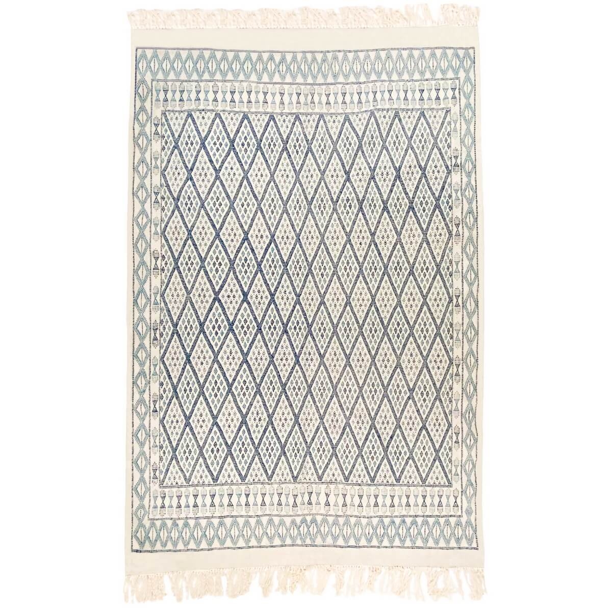 Berber carpet Rug Margoum Eddouh 210x290 Blue/White (Handmade, Wool, Tunisia) Tunisian margoum rug from the city of Kairouan. Re