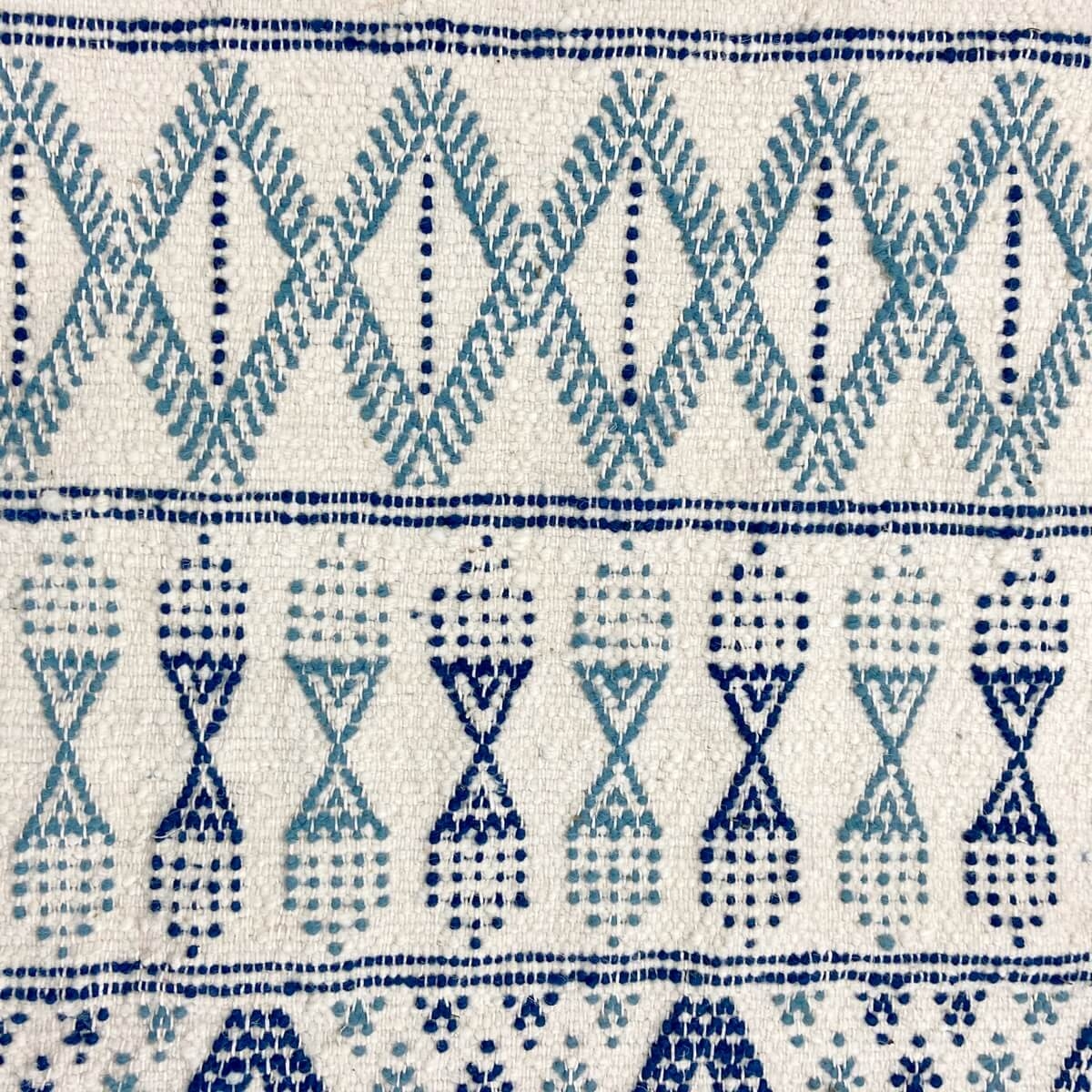 Tapete berbere Tapete Margoum Eddouh 210x290 Azul/Branco (Artesanal, Lã, Tunísia) Tapete Margoum tunisino da cidade de Kairouan.