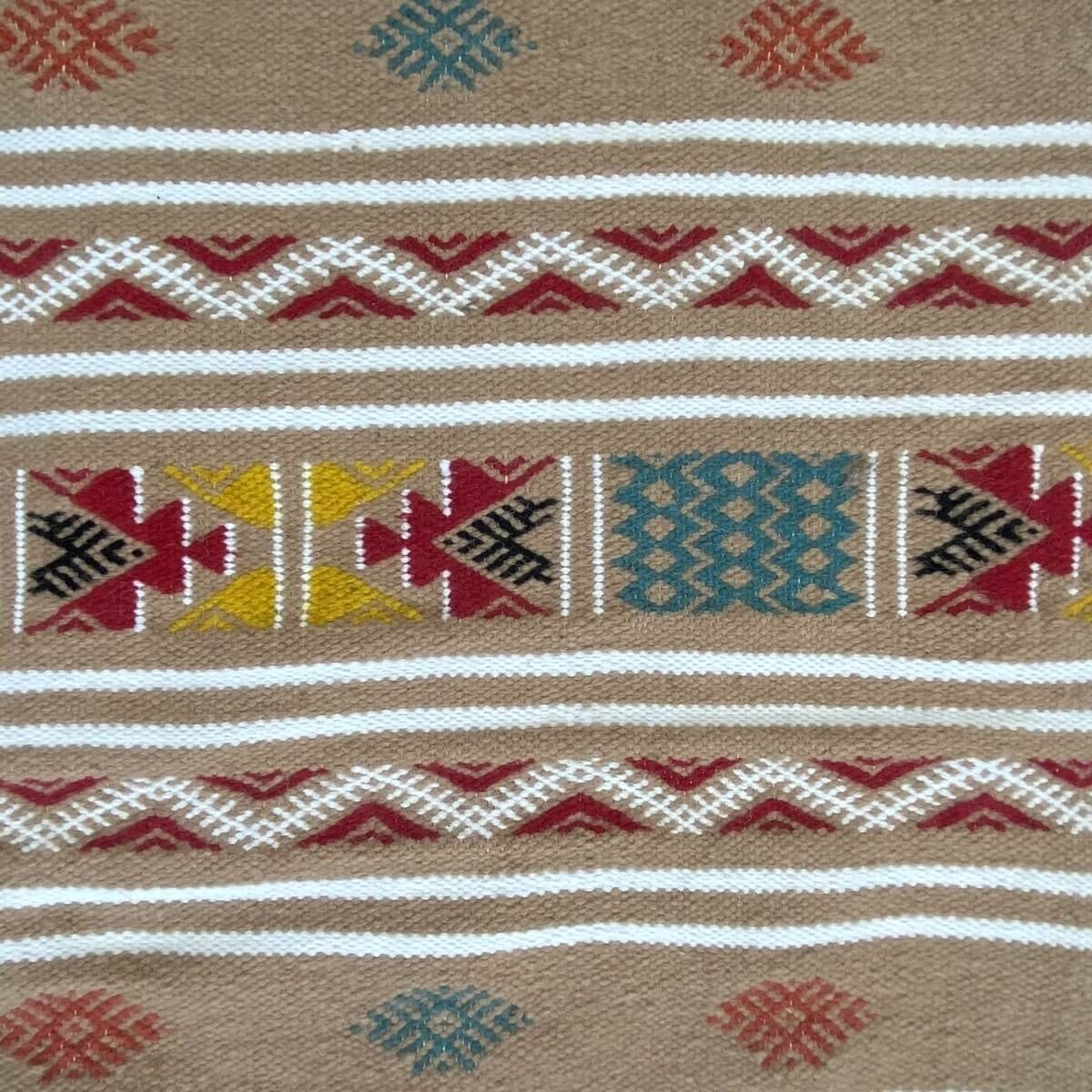 Alfombra bereber Alfombra Kilim Azel 115x215 Beige/Multicolor (Hecho a mano, Lana) Alfombra kilim tunecina, estilo marroquí. Alf