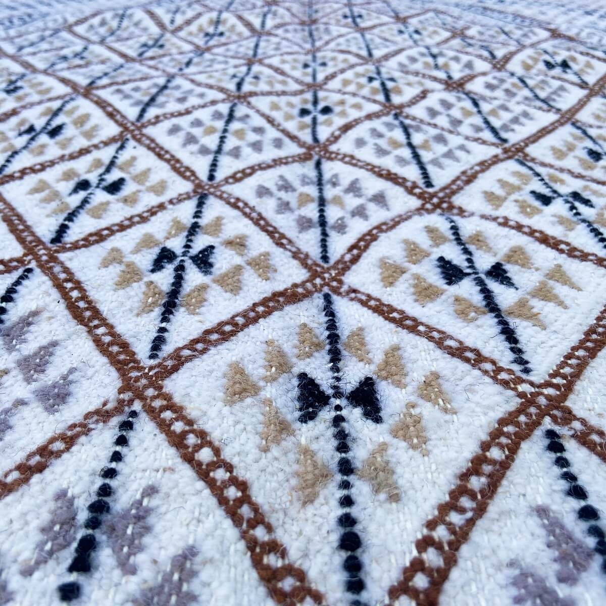 Berber tapijt Groot Tapijt Margoum Sfar 200x315 Wit (Handgeweven, Wol, Tunesië) Tunesisch Margoum Tapijt uit de stad Kairouan. R