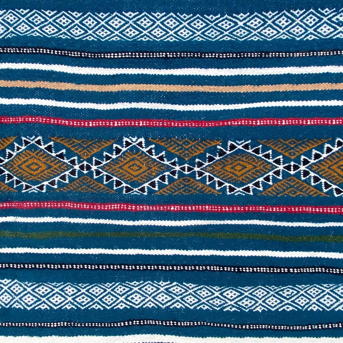 Berber carpet Rug Kilim Zorgati 165x245 Blue (Handmade, Wool) Tunisian Rug Kilim style Moroccan rug. Rectangular carpet 100% woo