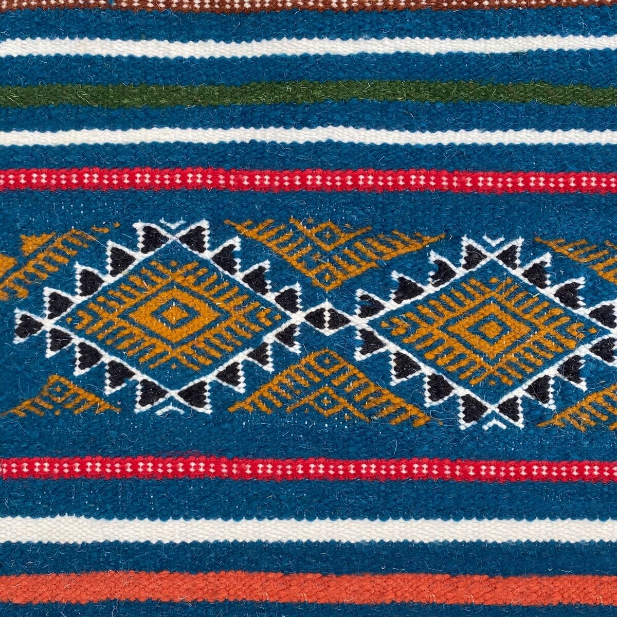 Berber carpet Rug Kilim Zorgati 165x245 Blue (Handmade, Wool) Tunisian Rug Kilim style Moroccan rug. Rectangular carpet 100% woo