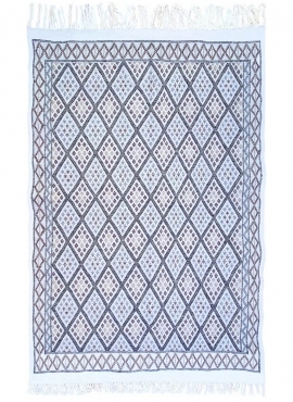 Berber carpet Rug Margoum Baha 145x220 White/Beige (Handmade, Wool, Tunisia) Tunisian margoum rug from the city of Kairouan. Rec
