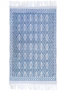 Berber carpet Rug Margoum Arines 145x225 Blue/White (Handmade, Wool, Tunisia) Tunisian margoum rug from the city of Kairouan. Re