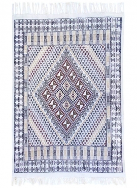 Berber carpet Rug Margoum Tamaris 165x250 White/Beige (Handmade, Wool, Tunisia) Tunisian margoum rug from the city of Kairouan. 