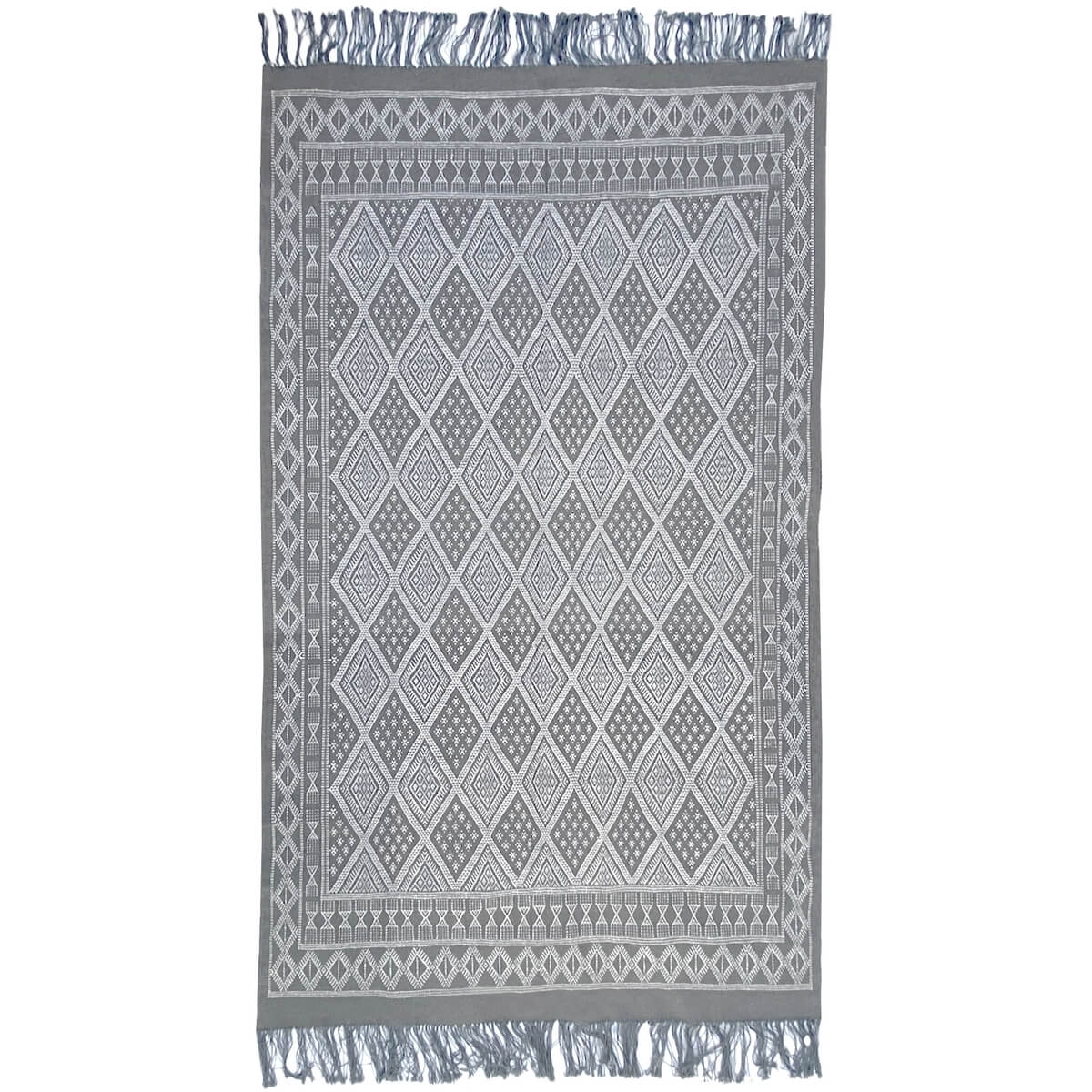 Berber carpet Large Rug Margoum Damia 167x250 Grey (Handmade, Wool, Tunisia) Tunisian margoum rug from the city of Kairouan. Rec