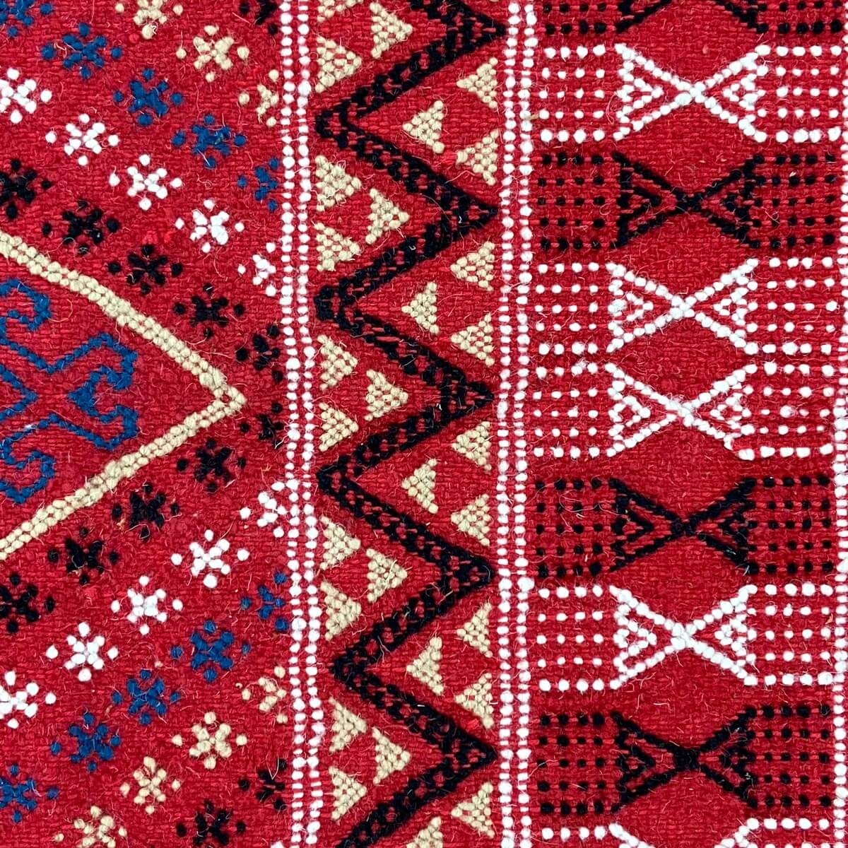 Berber carpet Rug Margoum Rahma 110x200 Red (Handmade, Wool) Tunisian margoum rug from the city of Kairouan. Rectangular living 