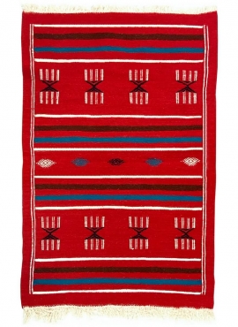 tappeto berbero Tappeto Kilim Tounsi 75x112 Rosso (Fatto a mano, Lana, Tunisia) Tappeto kilim tunisino, in stile marocchino. Tap