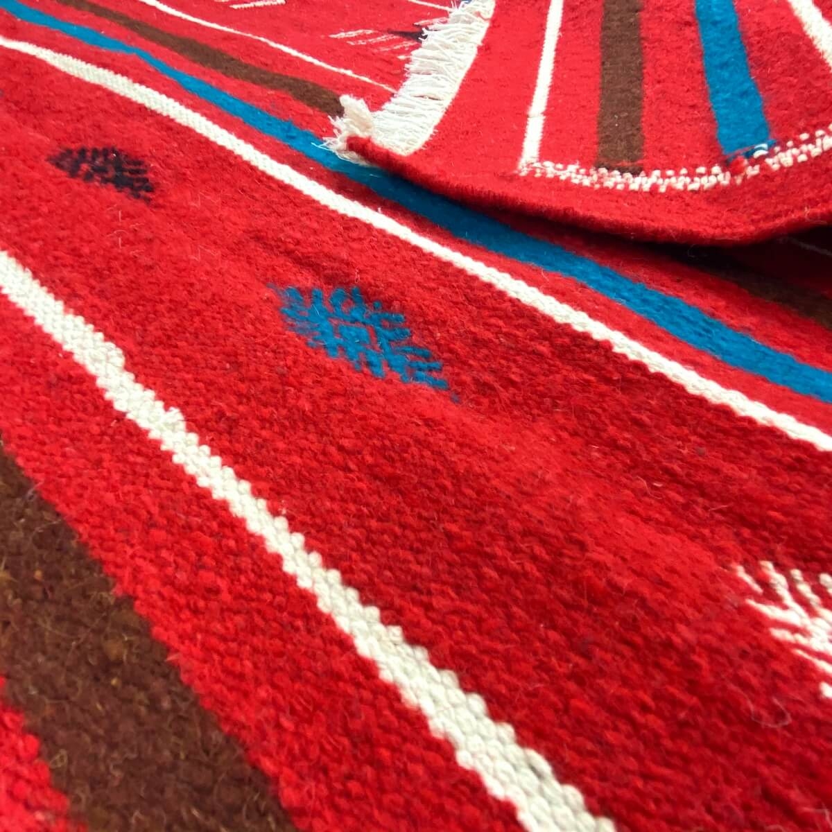 Berber carpet Rug Kilim Tounsi 75x112 Red (Handmade, Wool, Tunisia) Tunisian Rug Kilim style Moroccan rug. Rectangular carpet 10