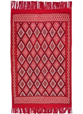 tappeto berbero Tappeto Margoum Dihia 125x204 Rosso (Fatto a mano, Lana) Tappeto margoum tunisino della città di Kairouan. Tappe