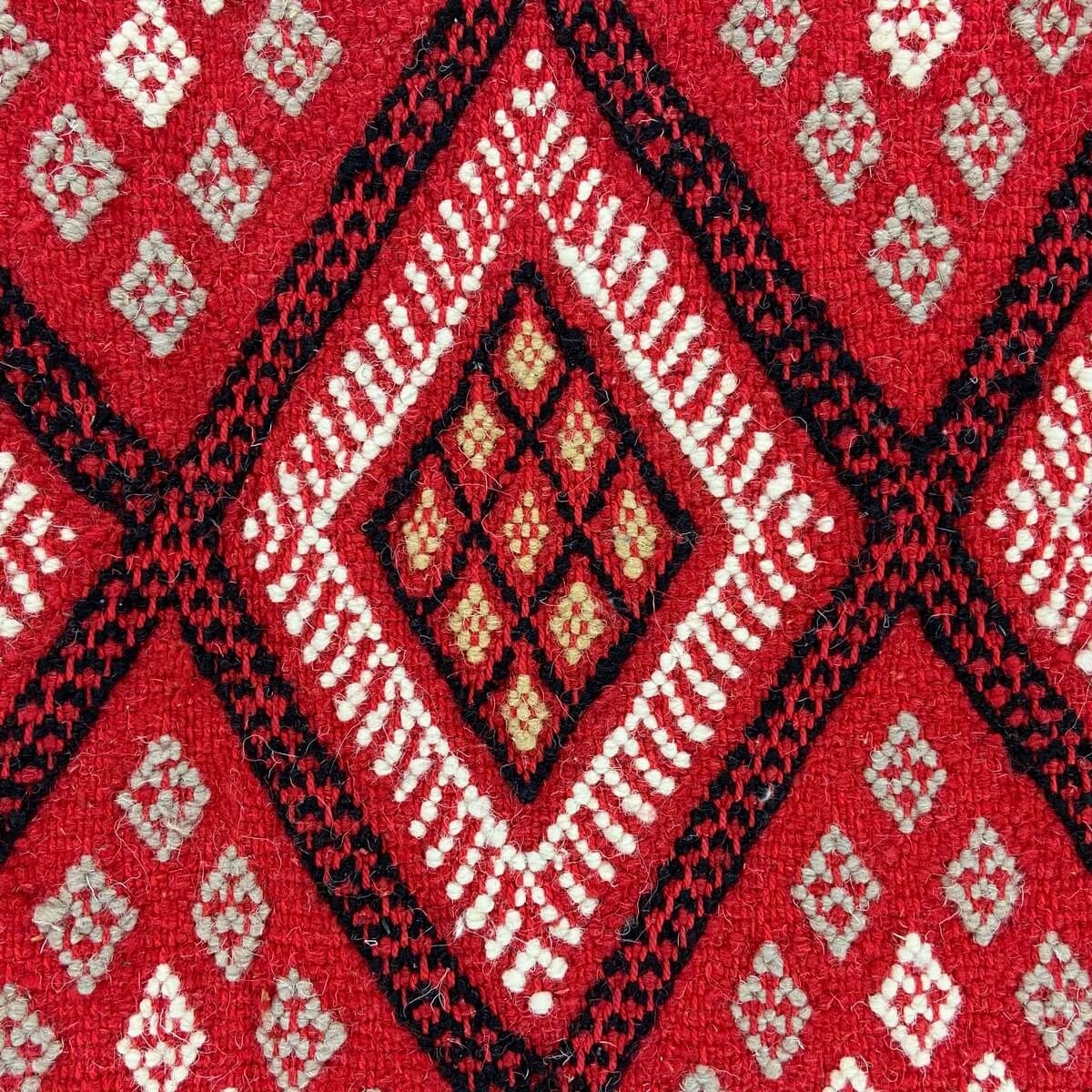 Berber carpet Rug Margoum Dihia 125x204 Red (Handmade, Wool) Tunisian margoum rug from the city of Kairouan. Rectangular living 