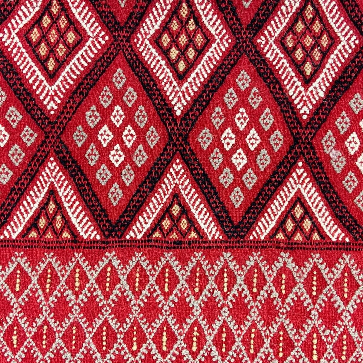 Berber carpet Rug Margoum Dihia 125x204 Red (Handmade, Wool) Tunisian margoum rug from the city of Kairouan. Rectangular living 
