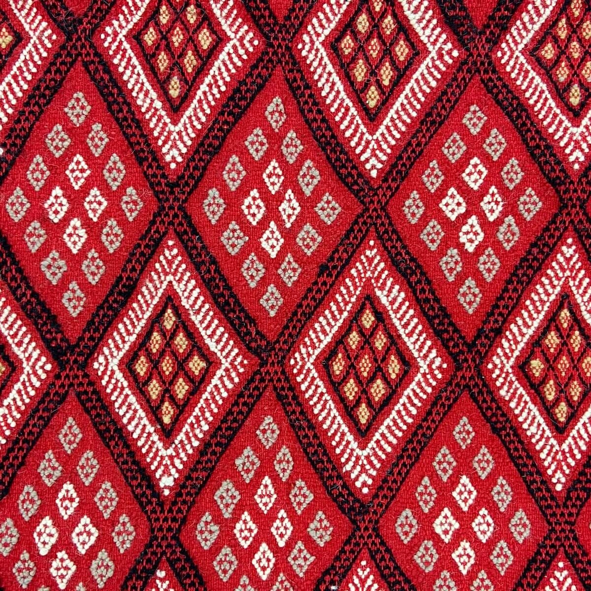 Berber carpet Rug Margoum Dihia 125x204 Red (Handmade, Wool) Tunisian margoum rug from the city of Kairouan. Rectangular living 