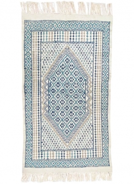 Berber tapijt Tapijt Margoum Acil 110x192 Blauw/Wit (Handgeweven, Wol, Tunesië) Tunesisch Margoum Tapijt uit de stad Kairouan. R