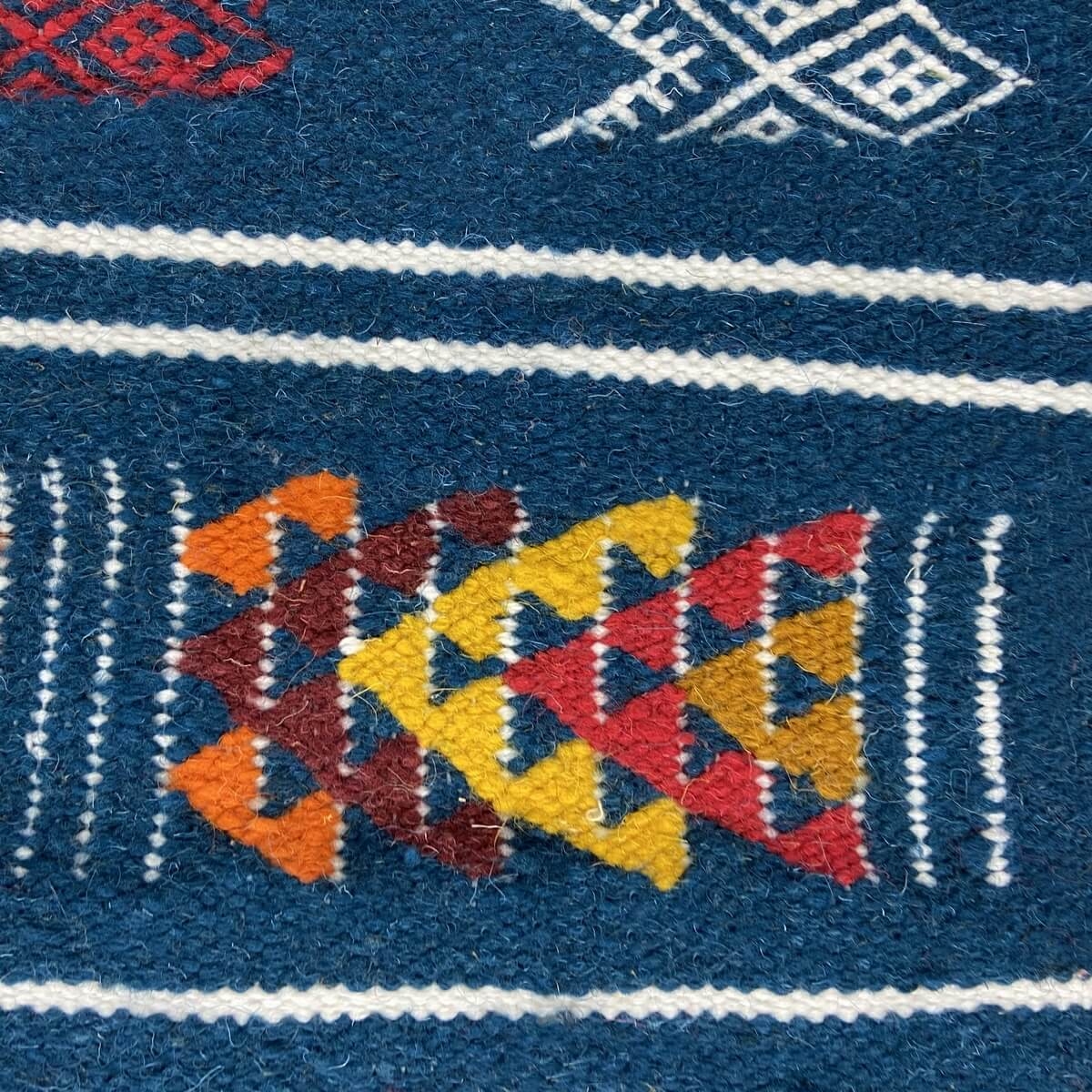 Berber carpet Rug Kilim Saghroun 70x95 Blue (Handmade, Wool) Tunisian Rug Kilim style Moroccan rug. Rectangular carpet 100% wool