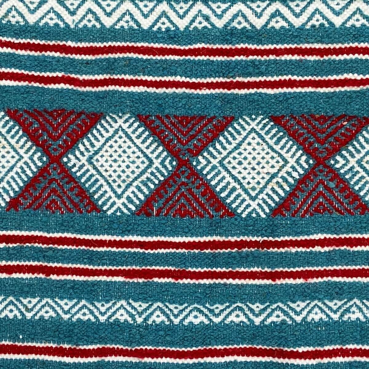 tappeto berbero Tappeto Kilim Taziri 72x100 Turchese/Giallo/Rosso (Fatto a mano, Lana) Tappeto kilim tunisino, in stile marocchi