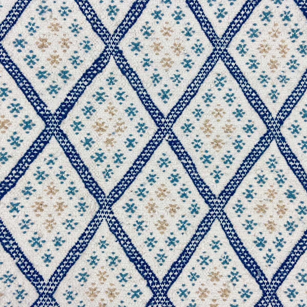 Berber carpet Rug Margoum Hajar 105x202 Blue/White (Handmade, Wool, Tunisia) Tunisian margoum rug from the city of Kairouan. Rec