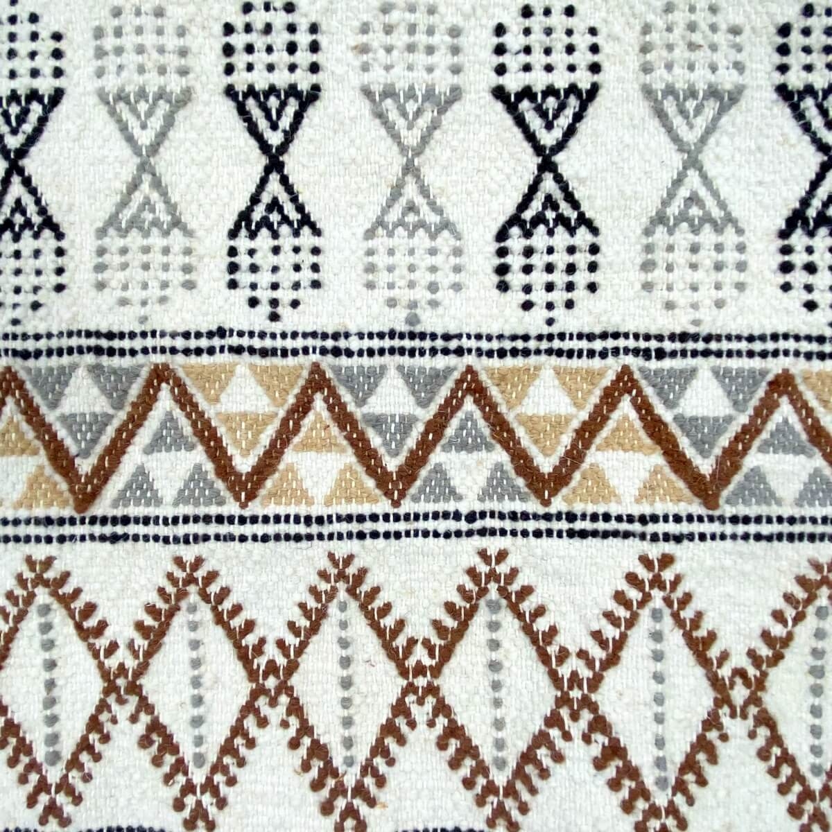 Berber Teppich Teppich Margoum Twema 80x155 Weiß/Beige (Handgefertigt, Wolle, Tunesien) Tunesischer Margoum-Teppich aus der Stad