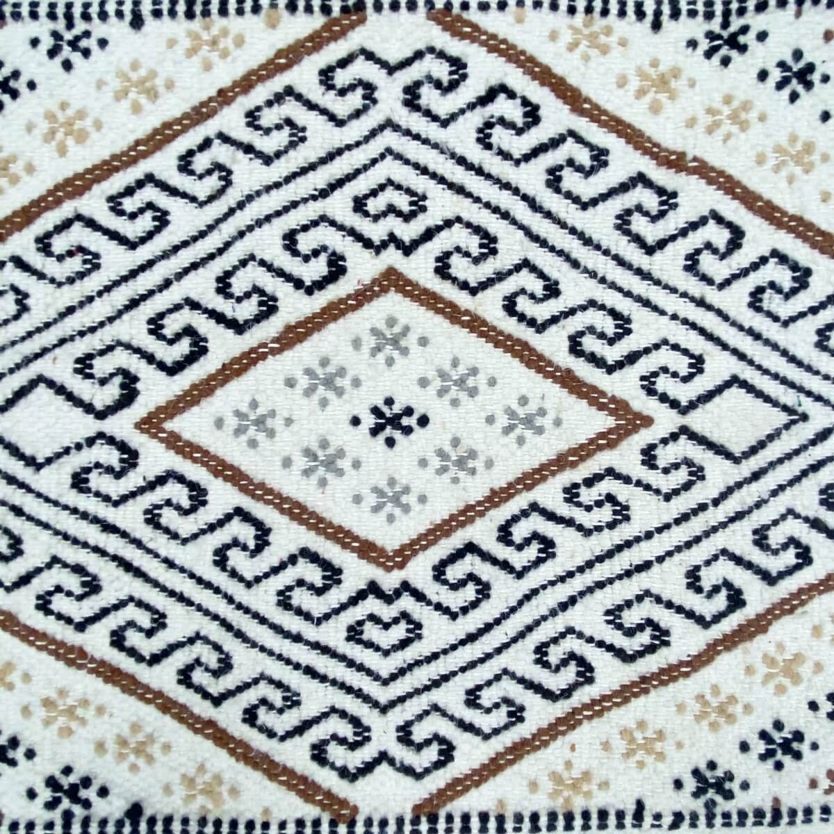 Tapete berbere Tapete Margoum Twema 80x155 Branco/Bege (Artesanal, Lã, Tunísia) Tapete Margoum tunisino da cidade de Kairouan. T