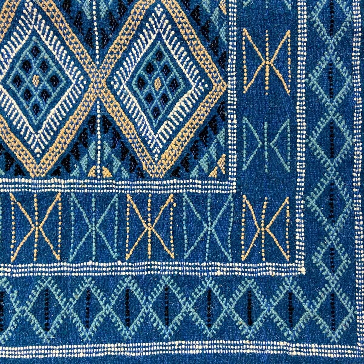 Berber carpet Rug Margoum Dride 120x215 Blue (Handmade, Wool, Tunisia) Tunisian margoum rug from the city of Kairouan. Rectangul