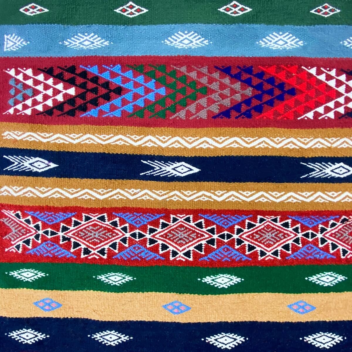 Berber Teppich Teppich Kelim lang Fhal 70x255 Mehrfarben (Handgewebt, Wolle) Tunesischer Kelim-Teppich im marokkanischen Stil. R
