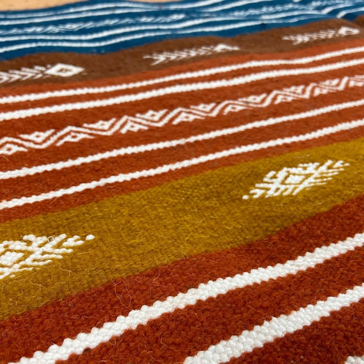 Berber tapijt Tapijt Kilim Anella 95x140 Veelkleurig (Handgeweven, Wol, Tunesië) Tunesisch kilimdeken, Marokkaanse stijl. Rechth