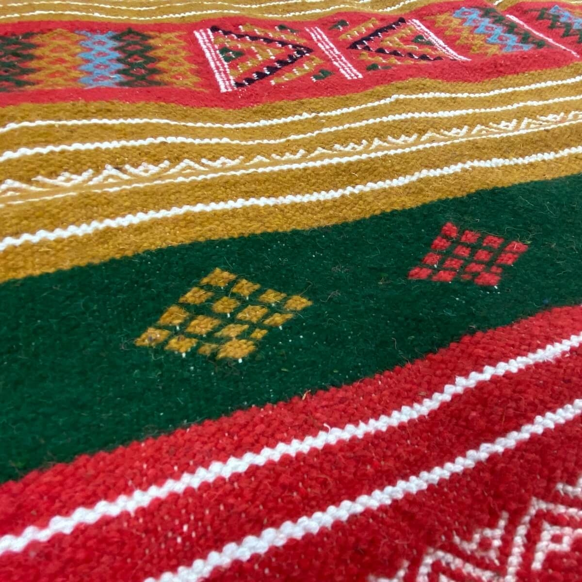 Berber Teppich Teppich Kelim Bela 100x140 Mehrfarben (Handgewebt, Wolle) Tunesischer Kelim-Teppich im marokkanischen Stil. Recht