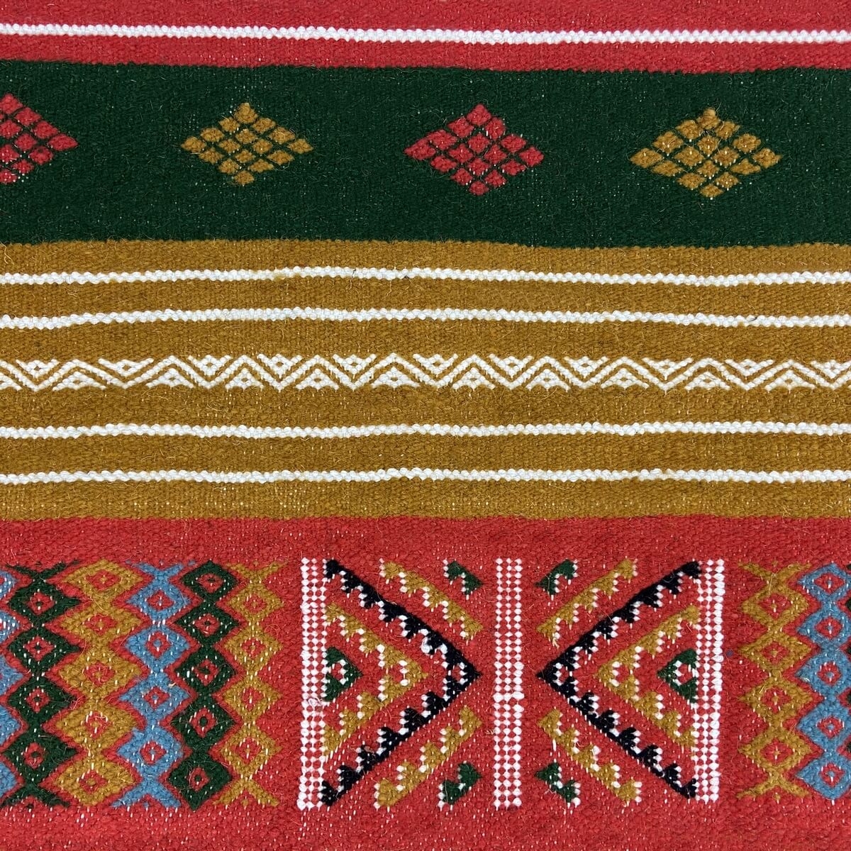 Alfombra bereber Alfombra Kilim Bela 100x140 Multicolor (Hecho a mano, Lana) Alfombra kilim tunecina, estilo marroquí. Alfombra 