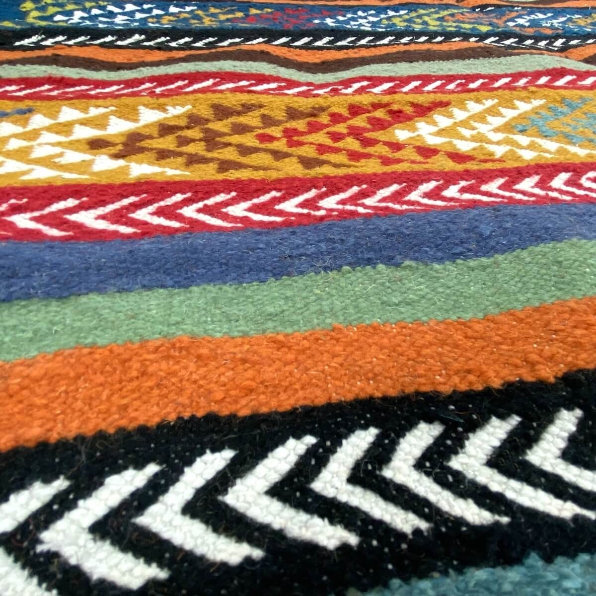 tappeto berbero Tappeto Kilim Beri 100x150 Multicolore (Fatto a mano, Lana) Tappeto kilim tunisino, in stile marocchino. Tappeto