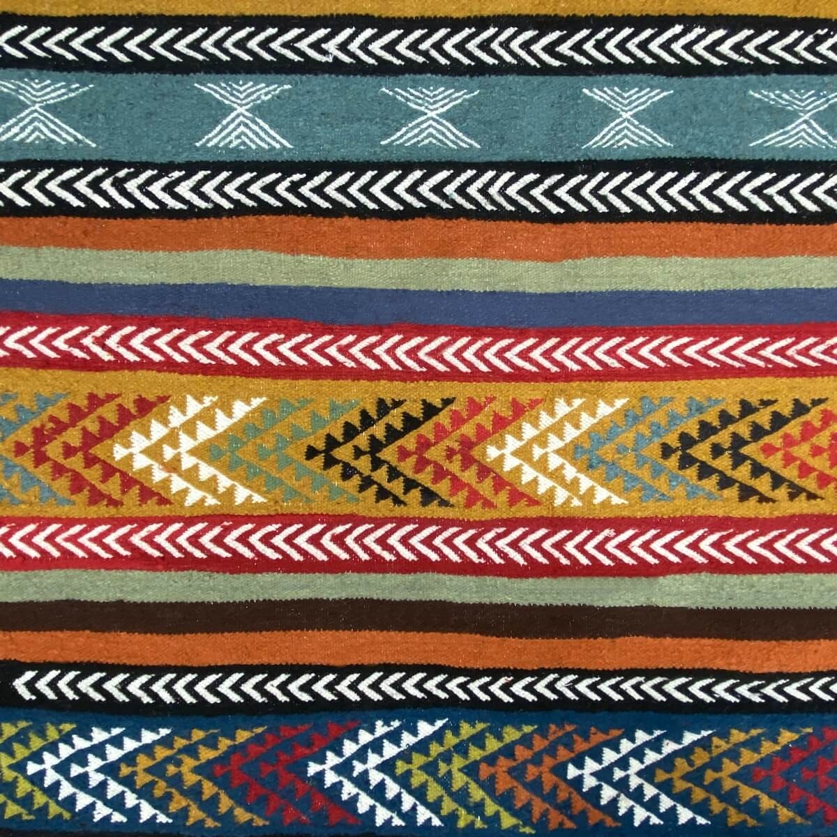 tappeto berbero Tappeto Kilim Beri 100x150 Multicolore (Fatto a mano, Lana) Tappeto kilim tunisino, in stile marocchino. Tappeto