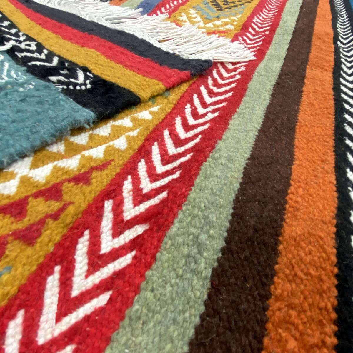 tappeto berbero Tappeto Kilim Beri 100x150 Multicolore (Fatto a mano, Lana) Tappeto kilim tunisino, in stile marocchino. Tappeto